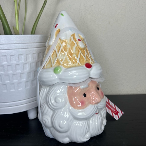 NEW Peppermint Place Ice Cream Christmas Santa Cookie Jar - Picture 2 of 7